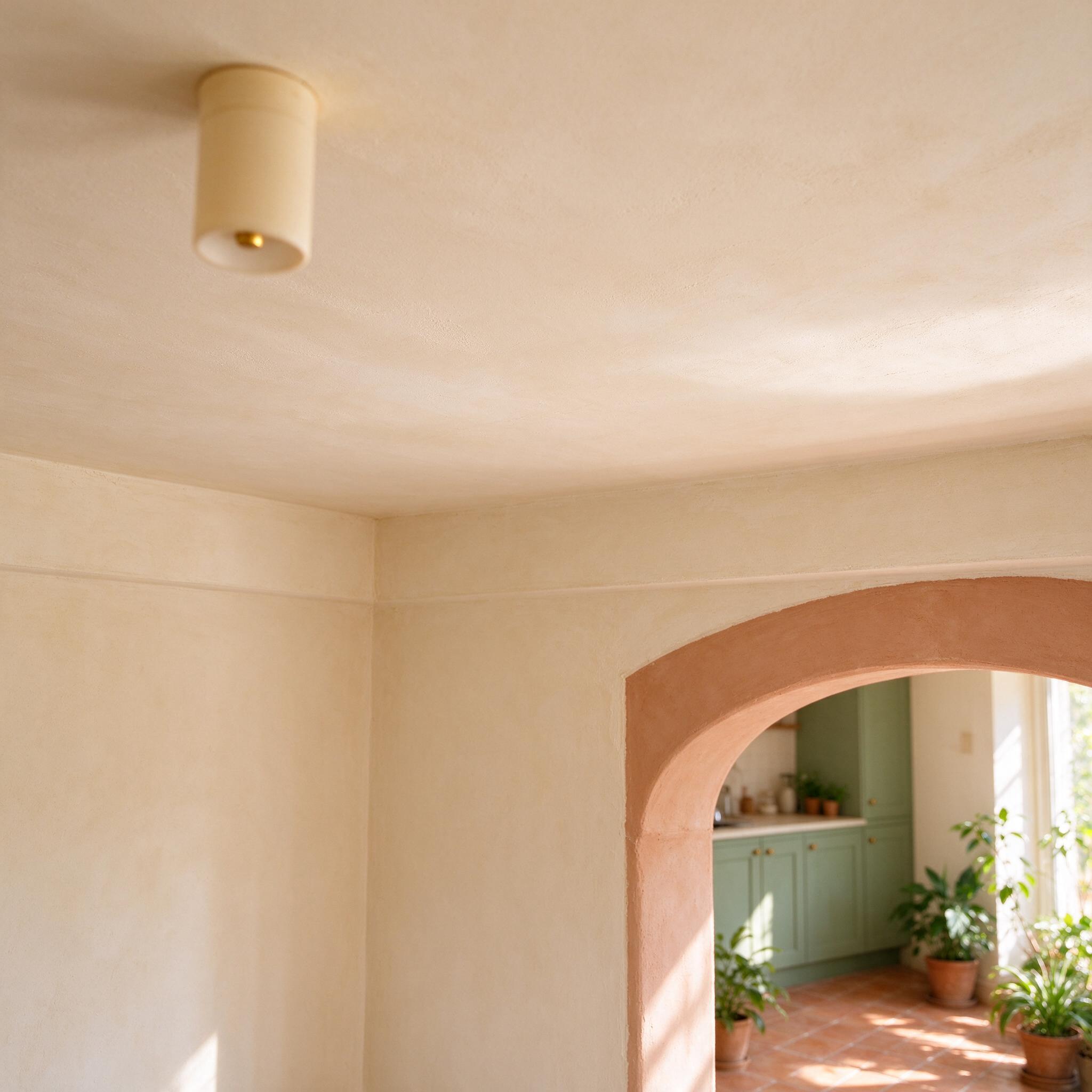A smooth, freshly repaired ceiling in a home