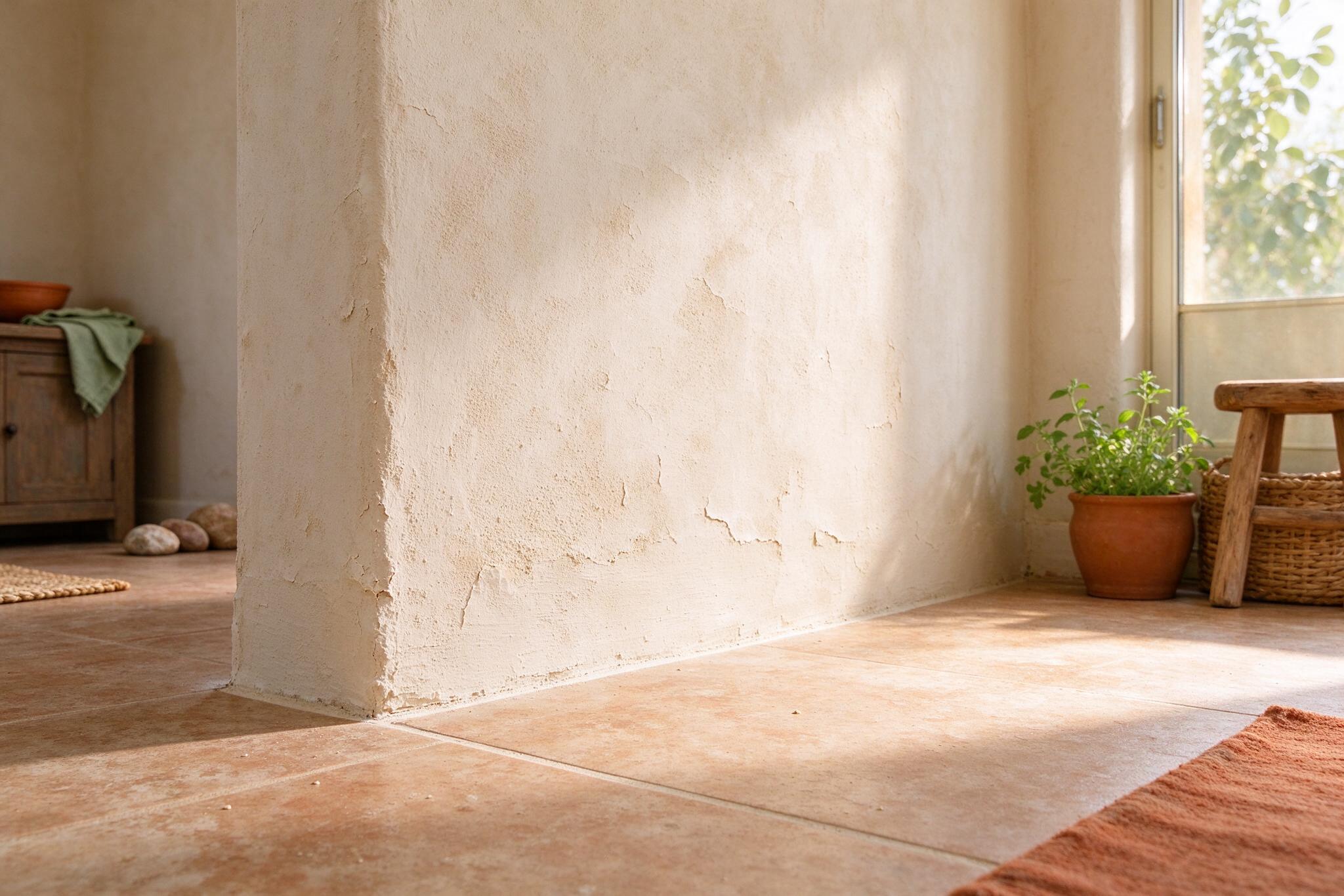 A clean, dry wall base in a modest home
